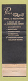 Matchbook Cover - Pen & Quill Hotel Restaurant Manhattan Beach CA WEAR