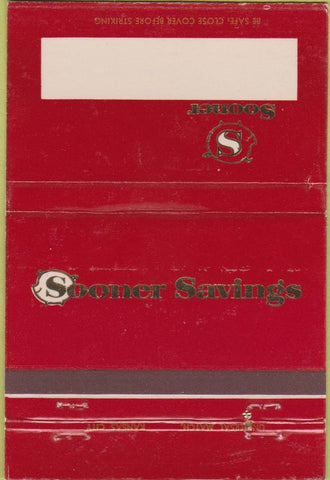 Matchbook Cover - Sooner Savings Bank Oklahoma WEAR red 40 Strike