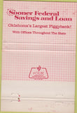 Matchbook Cover - Sooner Savings Bank Oklahoma WEAR red 40 Strike