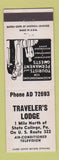 Matchbook Cover - Traveler's Lodge State College PA