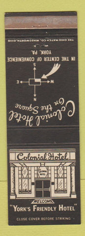 Matchbook Cover - Colonial Hotel York PA