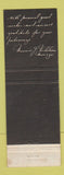 Matchbook Cover - Colonial Hotel York PA