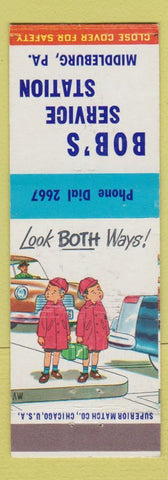 Matchbook Cover - Bob's Service oil gas Middleburg PA