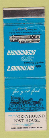 Matchbook Cover - Greyhound Post House Bus WORN