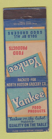 Matchbook Cover - Yankee Food Products North Hudson Grocery WORN BACK