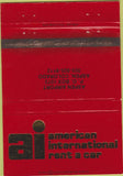Matchbook Cover - American International Rent a Car Aspen CO WEAR 40 Strike