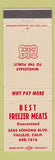 Matchbook Cover - Best Freezer Meats Vallejo CA