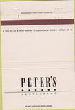 Matchbook Cover - Peter's Restaurant Indianapolis IN 40 Strike