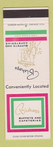 Matchbook Cover - Bishops Buffets Cafeterias Des Moines Davenport IA