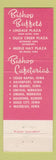 Matchbook Cover - Bishops Buffets Cafeterias Des Moines Davenport IA