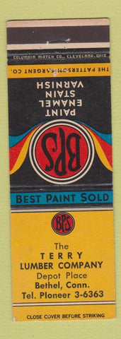 Matchbook Cover - BPS Paints Terry Lumber Bethel CT