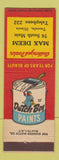 Matchbook Cover - Dutch Boy Paints Max Deem Tuscola IL