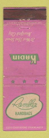 Matchbook Cover - Kadin Rambler Handbags Purses New York City WEAR