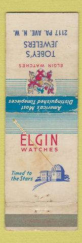 Matchbook Cover - Elgin Watches Tobey's Jewelry Washington DC? WORN