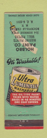 Matchbook Cover - Luminall Paint Holbro Paints Rockville Centre NY