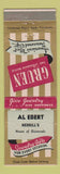 Matchbook Cover - Gruen Watches Al Ebert Merrill WEAR