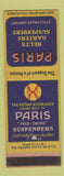 Matchbook Cover - Paris Belts Garters Suspenders WEAR