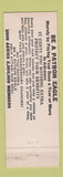 Matchbook Cover - Eagles Club San Bernardino CA