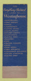 Matchbook Cover - Westinghouse Appliances RH Georlich Bethlehem PA