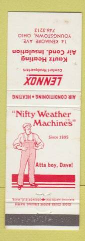 Matchbook Cover - Lennox Heating Air Conditioning Youngstown OH