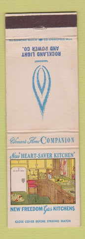 Matchbook Cover - Rockland Light and Power New Freedom Kitchens gas