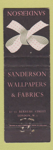 Matchbook Cover - Sanderson Wallpapers Fabrics London UK WEAR