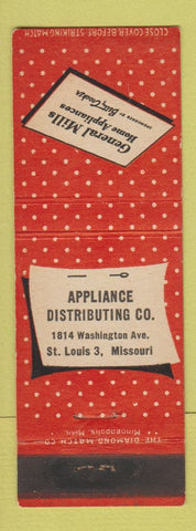 Matchbook Cover - General Mills Home Appliances St Louis MO