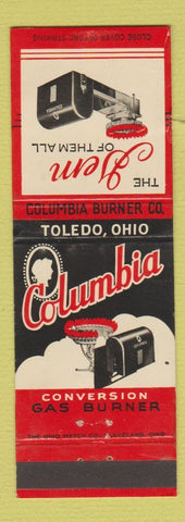 Matchbook Cover - Columbia Gas Burners Toledo OH