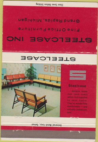 Matchbook Cover - Steelcase office furniture Grand Rapids MI red 40 Strike