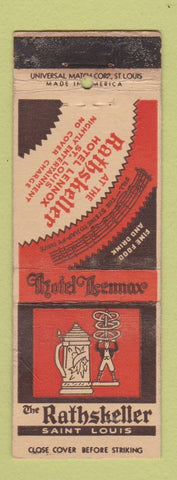 Matchbook Cover - Hotel Lennox Rathskeller ST Louis MO WORN