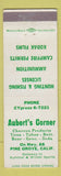Matchbook Cover - Aubert's Corner Chevron oil gas Pine Grove CA