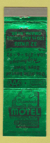 Matchbook Cover - Shamrock Motel Omaha NE WEAR