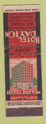 Matchbook Cover - Hotel Dayton Kenosha WI