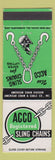 Matchbook Cover - Acco Sling Chains American Chain Cable