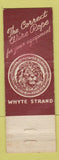 Matchbook Cover - Macwhyte Wire Rope 1952 NW Loggers Supply Portland OR