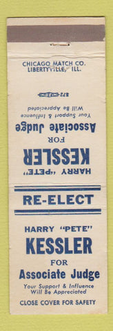 Matchbook Cover - Harry Kessler Associate Judge Election
