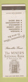 Matchbook Cover - Minrs National Bank Pottstown PA