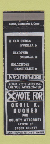 Matchbook Cover - ecil Hughes County Attorney Crook County