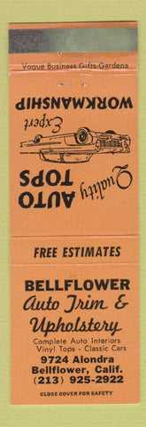 Matchbook Cover - Bellflower Auto Trim Upholstery Bellflower CA WEAR ORANGE