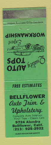 Matchbook Cover - Bellflower Auto Trim Upholstery Bellflower CA WEAR GREEN