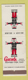 Matchbook Cover - Gerards Monterey Park CA restaurant