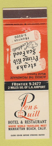 Matchbook Cover - Pen and Quill Hotel Restaurant Manhattan Beach CA