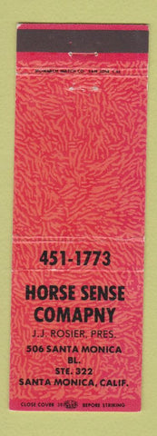 Matchbook Cover - Horse Sense Company Santa Monica CA