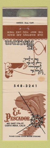 Matchbook Cover - El Pescador Restaurant Costa Mesa CA WEAR