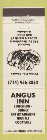 Matchbook Cover - Angus Inn Restaurant Anaheim CA