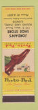 Matchbook Cover - Porto Ped Men's Shoes Jordan's Round Lake IL