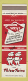Matchbook Cover - Thiem Twins Binders Mold Coatings Milwaukee WI