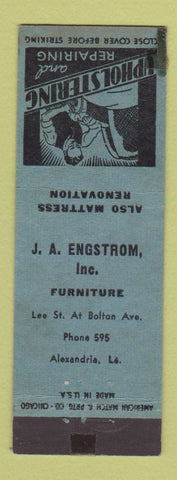 Matchbook Cover - JA Engstrom Upholstering Furniture Alexandria LA TAPED