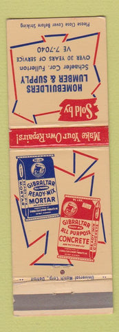 Matchbook Cover - Gibraltar Ready Mix Concrete