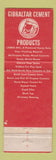 Matchbook Cover - Gibraltar Ready Mix Concrete